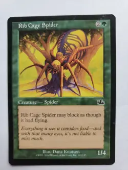 MTG Magic The Gathering Card Rib Cage Spider Creature Spider Green Prophecy - Image 1