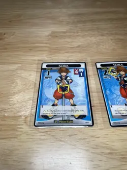 Lot Of ( 3 ) KINGDOM HEARTS TCG SORA Cards Disney Trading Card Game Level 1 & 2! - Image 2