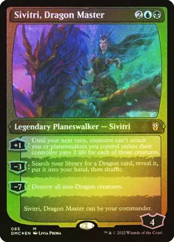 NM+ FOIL Etched MTG Sivitri Dragon Master Dominaria United Commander Magic Card - Image 1