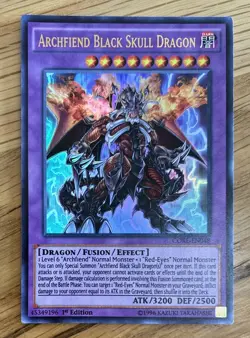 Archfiend Black Skull Dragon CORE-EN048 NM Yugioh Card Collection Ultra Rare - Image 1