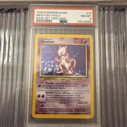 🟣 PSA 8 4th Print Mewtwo 10/102 Holo 🟣 1999-2000 Base Set Pokemon Card 🟣 - Image 1
