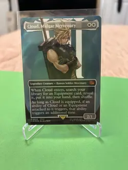 MTG Final Fantasy Cloud, Midgar Mercenary Borderless Surge Foil Card #0520 - Image 1