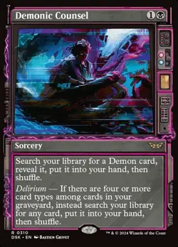 1x Demonic Counsel - Showcase NM-Mint, English Duskmourn: House of Horror MTG Ma - Image 1