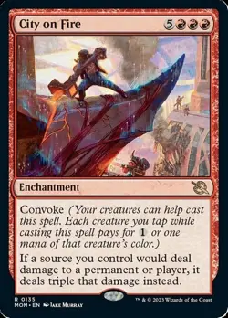 Near Mint, English - 1 x MTG City on Fire March of the Machine - Image 1