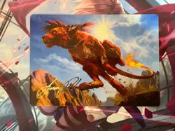 2025 MTG Final Fantasy Red XIII. Proud Warrior Art Series Gold Signature #30 - Image 1