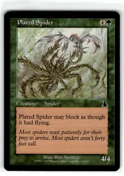 MTG Magic The Gathering Plated Spider Common Heavily Played - Image 1