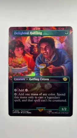 MTG Lord of the Rings Delighted Halfling Borderless Foil #402 LOTR Magic - Image 1