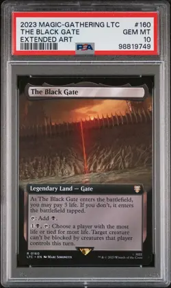 2023 MTG TALES OF MIDDLE-EARTH COMMANDER EXTENDED ART #160 THE BLACK GATE PSA 10 - Image 1