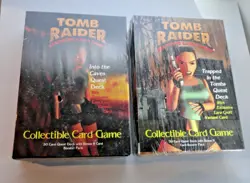 2 Tomb Raider Collectible Card Games 1999 Lara Croft Trapped in the Tombs/ Caves - Image 1