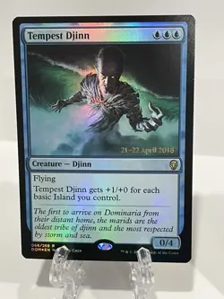 FOIL Tempest Djinn x1 Dominaria Prerelease Promo NM Magic the Gathering MTG - Image 1