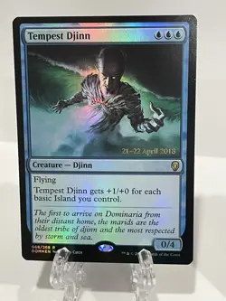 FOIL Tempest Djinn x1 Dominaria Prerelease Promo NM Magic the Gathering MTG - Image 3