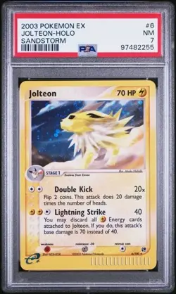 2003 POKEMON EX SANDSTORM - JOLTEON HOLO #6 PSA 7 - Image 1