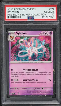 2025 Pokemon SV Black Star Promo Pre Tech Sticker Sylveon #172 PSA 10 GEM MINT - Image 1