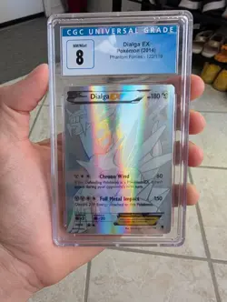 2014 Pokemon  XY Phantom Forces 122 Full Art DIALGA EX CGC 8 (Regrade to PSA 9?) - Image 1