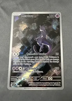 MEWTWO Black Star PROMO Pokémon Card 52 FULL ART SVP #052 RARE 151 - Image 1