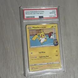 2020 POKEMON FUTSAL #001 PIKACHU ON THE BALL PSA 10 - Image 3