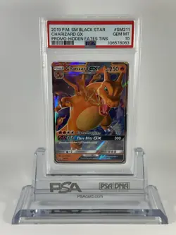 2019 Pokemon S&M Hidden Fates Black Star Promo Charizard GX #SM211 PSA 10 GEM MT - Image 1