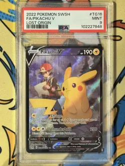 Pikachu V TG16/TG30 Pokemon Swsh11: Lost Origin Trainer Gallery - Graded PSA 9 - Image 1