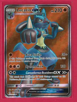 Pokemon Sun & Moon Forbidden Light Lucario GX 122/131 Full Art Ultra Rare NM - Image 1