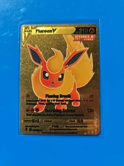 Pokémon - Flareon V - Flaming Breath - Gold Foil - Fan Art - Card #169/203 - Image 1