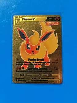 Pokémon - Flareon V - Flaming Breath - Gold Foil - Fan Art - Card #169/203 - Image 3