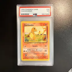 1999 POKEMON BASE SET UNLIMITED #46 CHARMANDER PSA 7 - Image 3