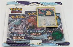 Pokemon TCG Sword and Shield Chilling Reign 3 Booster Blister Pack Snorlax Promo - Image 3