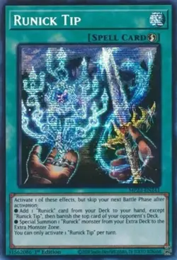 Yugioh! LP Runick Tip - MP23-EN241 - Prismatic Secret Rare - 1st Edition Lightly - Image 1