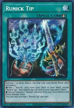 Yugioh! LP Runick Tip - MP23-EN241 - Prismatic Secret Rare - 1st Edition Lightly - Image 2
