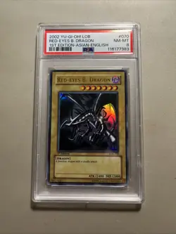 Yu-Gi-Oh! Red Eyes Black Dragon - LOB-070 1st Edition Asian English PSA 8 - Image 3