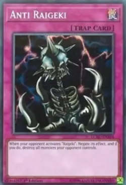 Anti Raigeki - LCKC-EN104 - Secret Rare - 1st Edition NM YuGiOh!  Legendary Coll - Image 1
