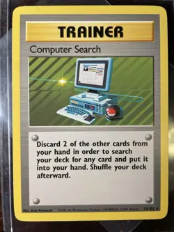 Pokemon TCG Trainer Rare Card Computer Search 071/102 Base Set - Image 1