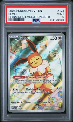 2025 POKEMON SVP EN-SV BLACK STAR PROMO #173 EEVEE PSA 9 - Image 1