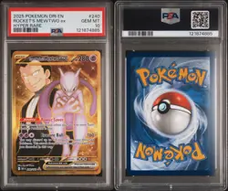 2025 POKEMON DRI EN-DESTINED RIVALS HYPER RARE TEAM ROCKET'S MEWTWO EX PSA 10 - Image 3