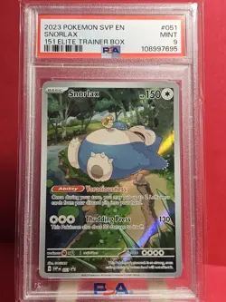 2023 POKEMON SVP EN-SV BLACK STAR PROMO 151 ELITE TRAINER BOX #051 SNORLAX PSA 9 - Image 1