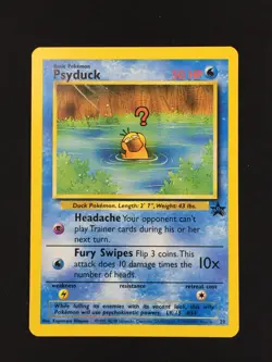 1999 Pokemon  Black Star Promo Card #20 Psyduck Excellent Unplayed - Image 3