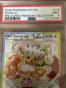 PokÃ©mon Eevee TCG Prismatic Evolutions Black Star Promo Card 174 PSA 9 Mint - Image 3