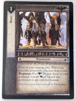 LORD OF THE RINGS TCG TWO TOWERS RARE CARD 4R19 HIDES lp - Image 1