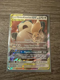 PokÃ©mon TCG Eevee Snorlax GX Team Up Holo Ultra Rare Card 120/181 - Image 1