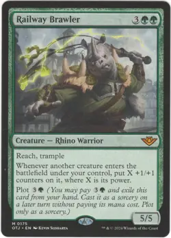 MTG - Railway Brawler Outlaws of Thunder Junction 0175 OTJ Near Mint - Image 1