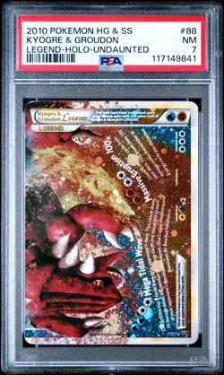 Pokemon 2010 HGSS Undaunted Kyogre & Groudon Legend Holo Rare #88 (BOTTOM) PSA 7 - Image 1