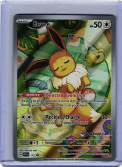 Pokemon TCG Eevee SVP 173 Pokemon Center Stamped Black Star Promo Card - NM - Image 1