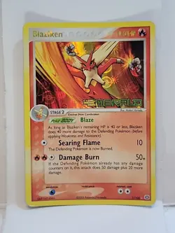 BLAZIKEN 1/106 ðŸ”¥ EX Emerald | Stamped Reverse HOLO English POKEMON Card - Image 1