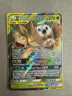 ROWLET & ALOLAN EXEGGUTOR GX TAG TEAM 1/236 HOLOGRAPHIC Pokemon Card Rare NM-MT - Image 1