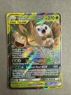 ROWLET & ALOLAN EXEGGUTOR GX TAG TEAM 1/236 HOLOGRAPHIC Pokemon Card Rare NM-MT - Image 3