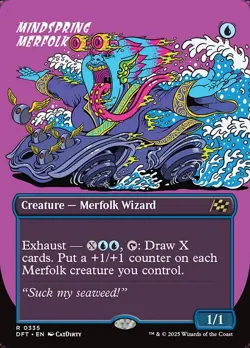 2x Mindspring Merfolk - Extended Art DFT LP MTG - Image 1