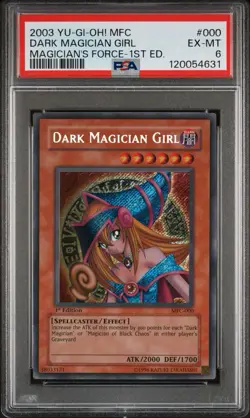 2003 Yugioh! Magicians Force Dark Magician Girl 1st Edition Secret Rare PSA 6 - Image 1
