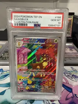 2024 POKEMON TEF EN-TEMPORAL FORCES ILLUSTRATION RARE #166 SAWSBUCK PSA 10 - Image 1