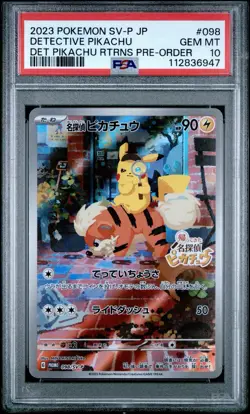 Pokemon Detective Pikachu Japanese Pre-Order Promo 098/SV-P PSA 10 Gem Mint - Image 1