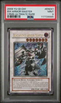 2009 YUGIOH CRMS-EN041 BLACKWING ARMOR MASTER ULTIMARE PSA 9 MINT #117728985 - Image 1